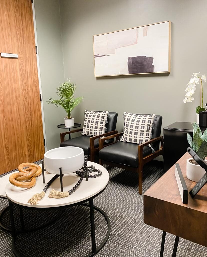 Soluz Health treatment space in San Antonio — calming environment for anxiety care